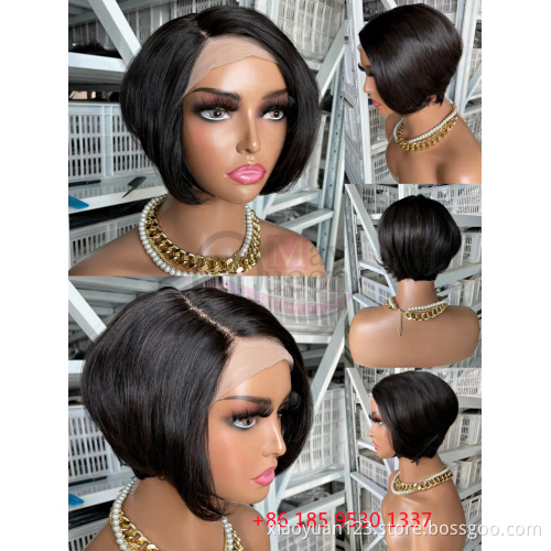 Mayqueen Wholesale Highlight Virgin Human Hair Wigs HD Lace Front Brazilian Short 13*4T-Part Lace Frontal Wigs  Human Hair Wig
